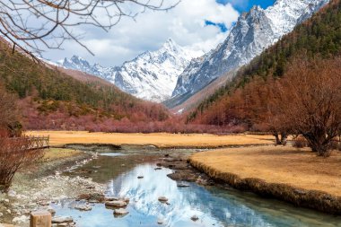 Pearl Lake in Yading national level reserve clipart