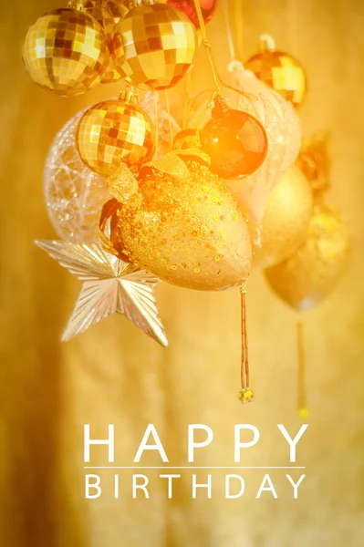 Buon compleanno con regalo d'oro e decoration.jpg — Foto Stock