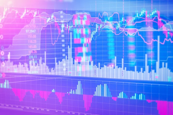 Fundo do mercado de ações imagem de análise gráfico — Fotografia de Stock