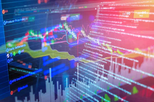 Profesyonel piyasa analizi. Borsa grafik ekran üzerinde.