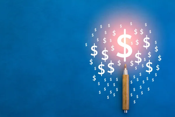 Pencil with us dollar symbol and copy-space — Stock Photo, Image