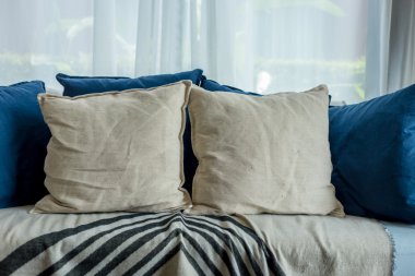 yastıklı modern oturma odası 