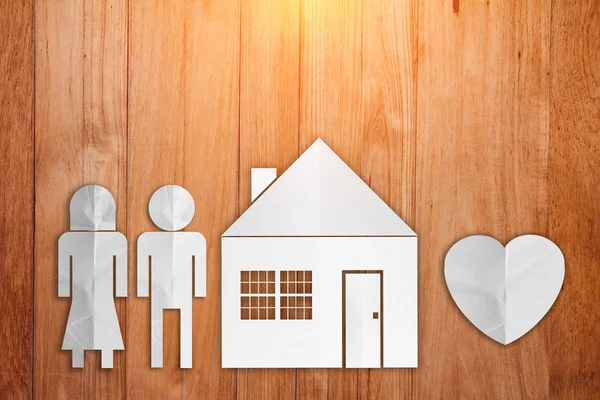Home sweet home family paper cut style — Stock Photo, Image