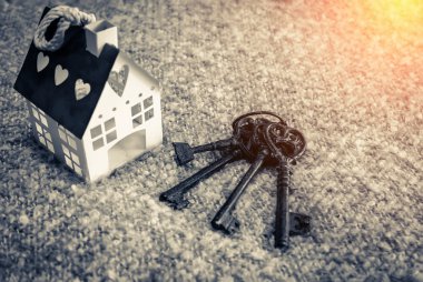 kumaş üzerine tatlı ev ev modeli