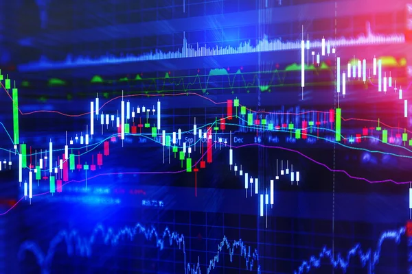 Candle stick graph diagramra tőzsde — Stock Fotó