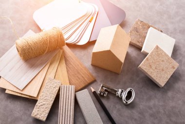 ev tasarım konsepti ile ev kağıt mockup model ve malzeme 