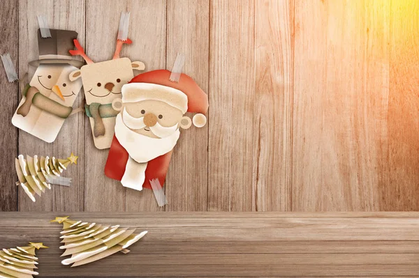 圣诞节的背景说明的滑稽圣诞老人和红 n — 图库照片
