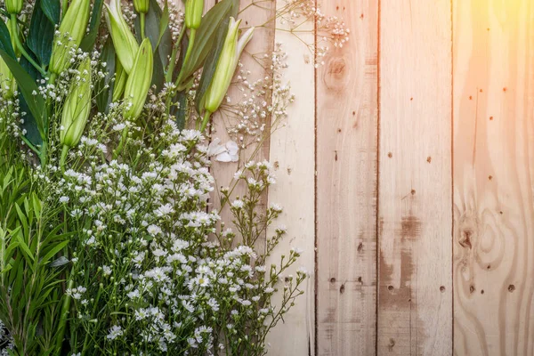 Beautiful floral frame with lilies of the valley flowers on old — Stock Photo, Image