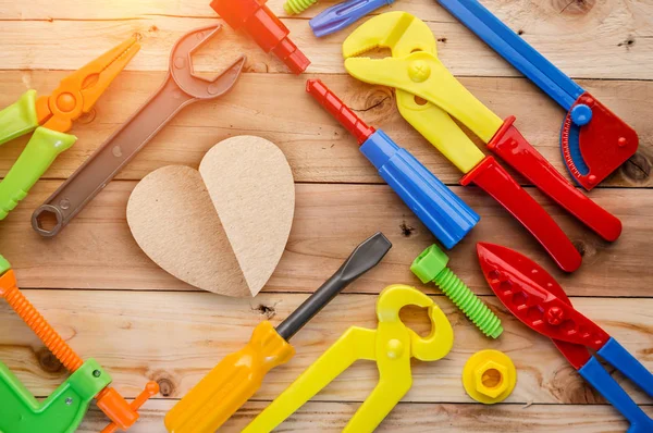 Heart Shape Paper Cut Toys Tool Concept Love Problem — Stock Photo, Image
