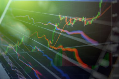 Mum çubuk grafik grafik iş Finans ve yatırım kavramı ticaret borsa yatırım