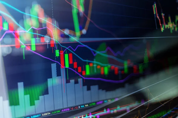 Gráfico Gráfico Vara Vela Mercado Ações Investimento Finanças Negócios Conceito — Fotografia de Stock