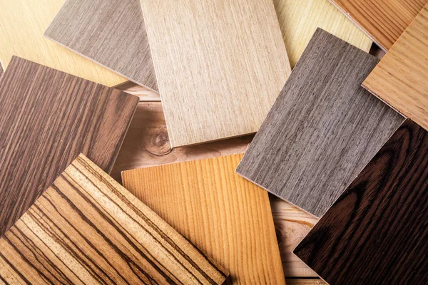 Laminato Legno Campione Impiallacciatura Gestione Dell Interior Design Vecchi Pavimenti — Foto Stock