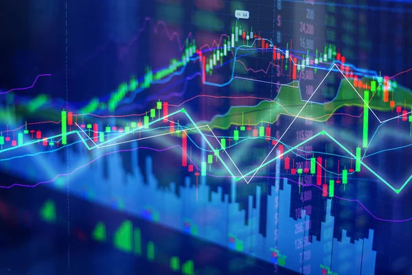 Vela palo gráfico gráfico gráfico de la bolsa —  Fotos de Stock