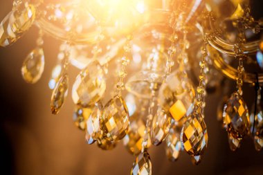 Bulanık bokeh ve kristal avize hafif ekipman filtre ton renk efektinin soyut görüntü arkaplanı