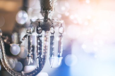 Bulanık bokeh ve kristal avize hafif ekipman filtre ton renk efektinin soyut görüntü arkaplanı