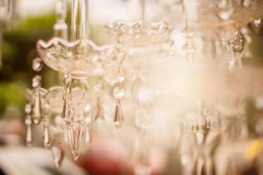 Bulanık bokeh ve kristal avize hafif ekipman filtre ton renk efektinin soyut görüntü arkaplanı