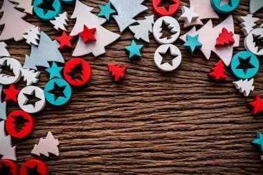 Şenlikli yaratıcı fikirler konsepti Top Viewd ekorasyonu Noel Hediyeleri Arkaplanda sunar