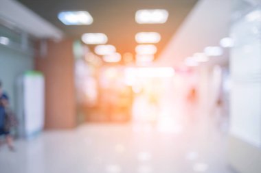 Klinik hastane koridorunun bulanık görüntü arkaplanı