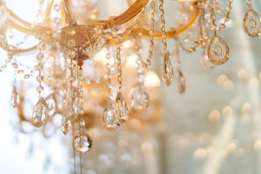 Bulanık bokeh ve kristal avize hafif ekipman filtre ton renk efektinin soyut görüntü arkaplanı