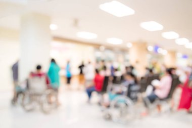 Bekleme alanındaki hastane kliniğinin soyut bulanık görüntü geçmişi