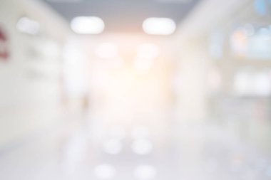 Klinik hastane koridorunun bulanık görüntü arkaplanı