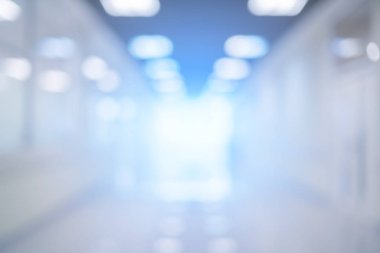 Klinik hastane koridorunun bulanık görüntü arkaplanı