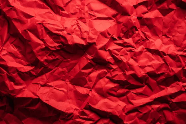 Papier Froissé Rouge Texture Fond — Photo