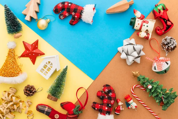 Celebração Festiva Ideias Fundo Conceito Com Natal Véspera Feriado Itens — Fotografia de Stock