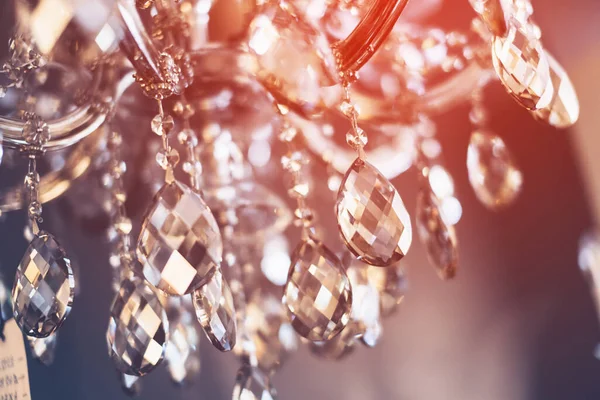 Bulanık bokeh ve kristal avize hafif ekipman filtre ton renk efektinin soyut görüntü arkaplanı