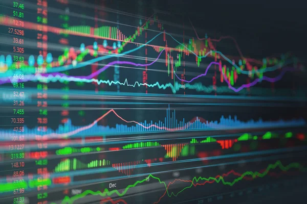 Pénzügyi Üzleti Tőzsdei Grafikon Chart Gyertya Stick Képernyő Monitor — Stock Fotó