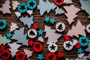 Şenlikli yaratıcı fikirler konsepti Top Viewd ekorasyonu Noel Hediyeleri Arkaplanda sunar