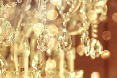 Bulanık ve bulanık kristal chadelier parlak parlak parlak soyut arkaplan