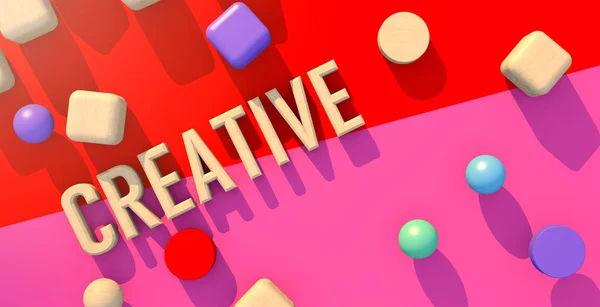 Illustrazione Banner Parola Testo Creativo Carta Colorata Spazio Copia Sfondo — Foto Stock