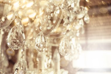 Bulanık ve bulanık kristal chadelier parlak parlak parlak soyut arkaplan