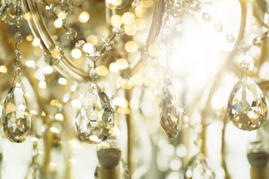 Bulanık ve bulanık kristal chadelier parlak parlak parlak soyut arkaplan
