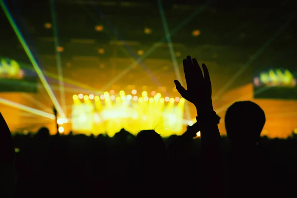 Menschen Feiern Party Leben Konzeptperformance Habd Zusammen Mit Aufgeregt Und — Stockfoto