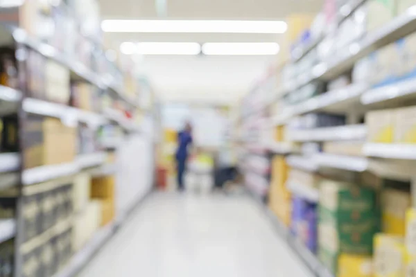 abstract blur image background of product shelf display in supermarket mall background