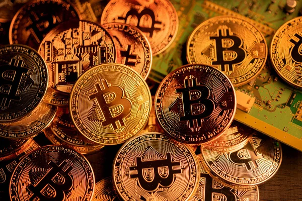 Közel Szimbólum Crypto Valuta Érme Virtuális Pénz Technológia Blokk Lánc — Stock Fotó