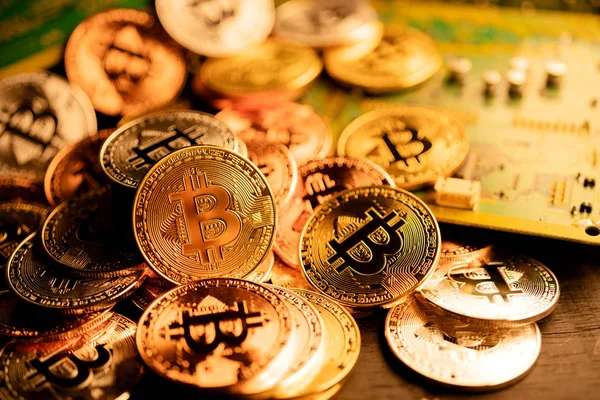 Gros Plan Symbole Crypto Monnaie Monnaie Monnaie Virtuelle Technologie Bloc — Photo