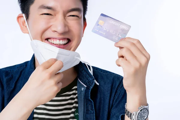 Familia Saludable Concepto Seguro Felicidad Asiático Inteligente Sonrisa Masculina Con —  Fotos de Stock