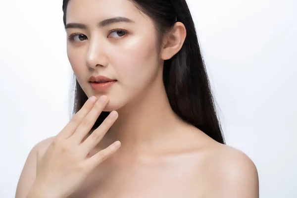 Hermosa Bonita Joven Asiático Mujer Con Limpio Fresco Pelado Concepto — Foto de Stock