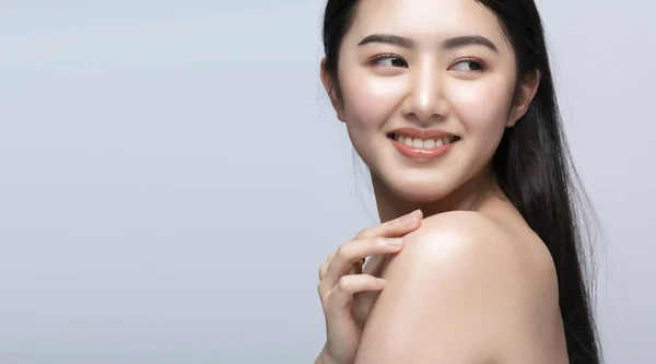 Schöne Hübsche Junge Asiatische Frau Mit Clean Fresh Nackte Haut — Stockfoto