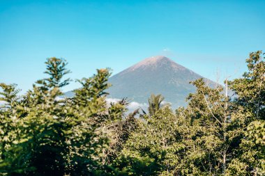 Endonezya, Bali 'deki Agung volkanı manzarası