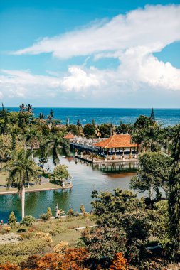 Beautiful view of the water palace in Bali Taman Ujung, Indonesia clipart