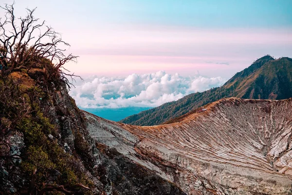 Vulcão Ijen Com Lago Enxofre Java Oriental Indonésia — Fotografia de Stock