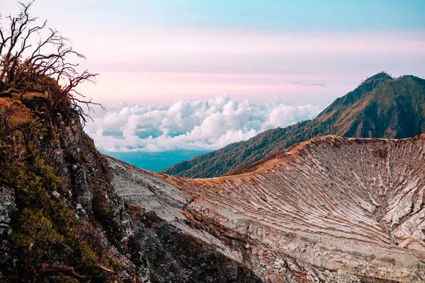Vulcão Ijen Com Lago Enxofre Java Oriental Indonésia — Fotografia de Stock