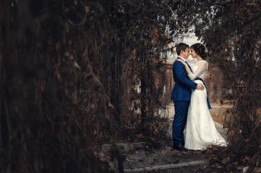 Düğün, yeni evliler sonbaharda parkta olacaklar.