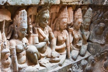 Siem Reap, Kamboçya - 3 Şubat 2015: Angkor Thom. bir ünlü Ören (Unesco Dünya Mirası) Angkor, Siem Reap, Kamboçya.