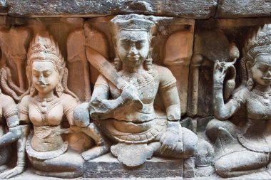 Siem Reap, Kamboçya - 3 Şubat 2015: Angkor Thom. bir ünlü Ören (Unesco Dünya Mirası) Angkor, Siem Reap, Kamboçya.