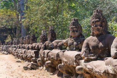 Siem Reap, Kamboçya - 3 Şubat 2015: Angkor Thom. bir ünlü Ören (Unesco Dünya Mirası) Angkor, Siem Reap, Kamboçya.